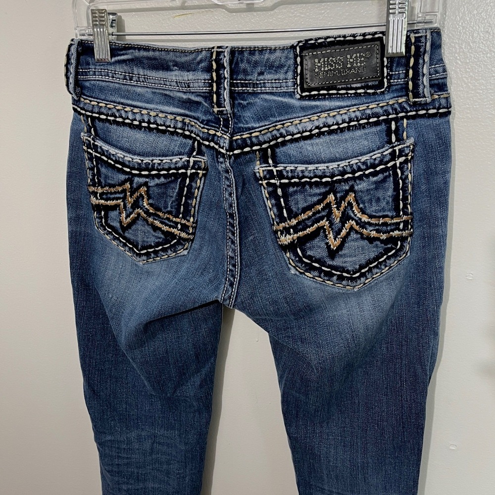 Miss Me Sunny Skinny Jeans Women 29 Blue Low Rise Embellished JPD1034SK